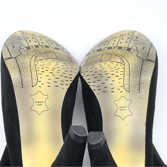 Bella Vita Black Peep Toe Bootie Nicky II Faux Suede Zip Front - 10 Medium - Picture 6 of 10